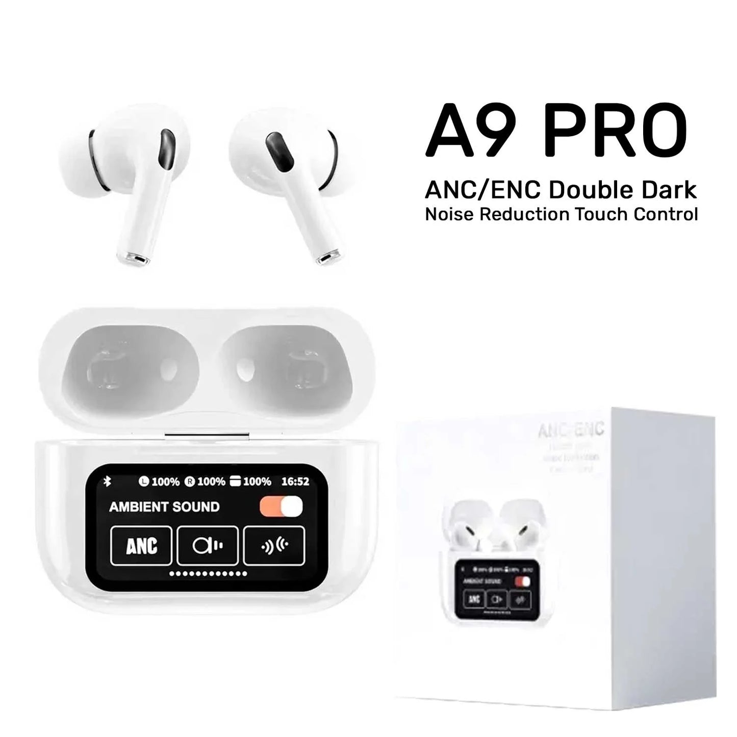 A9 Pro Touch Screen Airpods Pro - ANC Wireless Earbuds